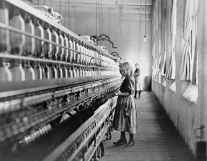 Girl Working at a Cotton Mill