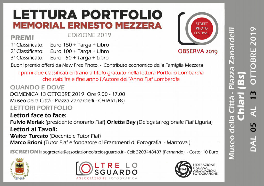 20191013 Chiari Memorial Ernesto Messera Lettura portfolio 2019