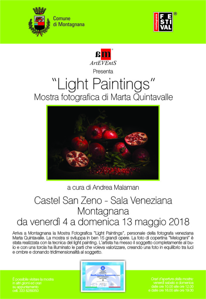 Quintavalle Light paintings Montaganana 2018