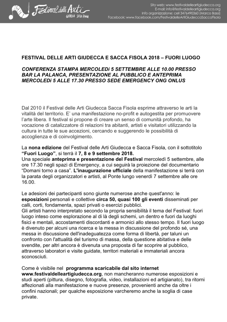 Festival delle Arti Venezia 2018 _ CF La Gondola