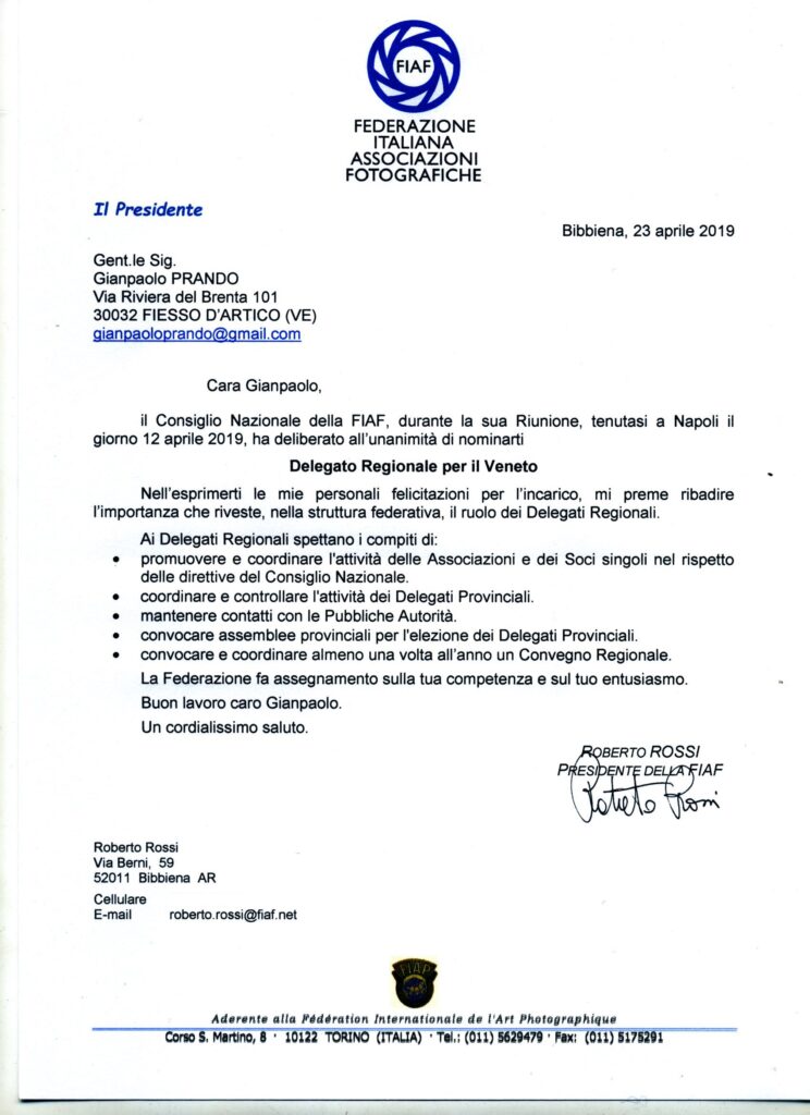 20190423 Bibbiena Consiglio nazionale FIAF Nomina DR Veneto Paolo Prando
