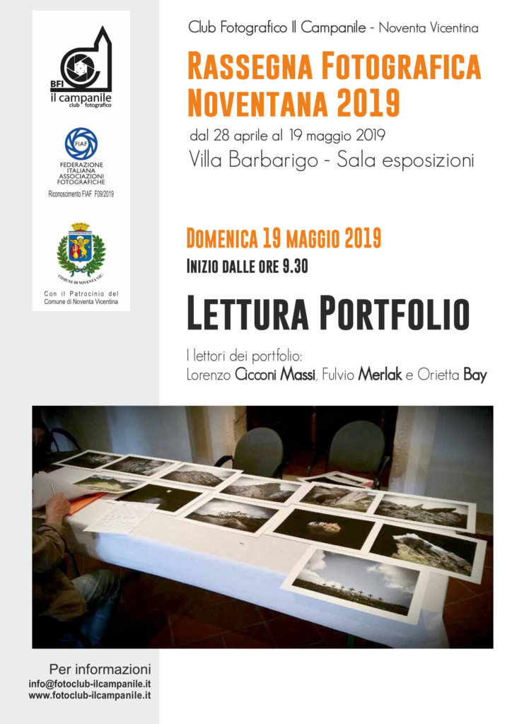 20190519 Noventa Vicentina Rassegna Fotografica Noventana Lettura Portfolio locandina