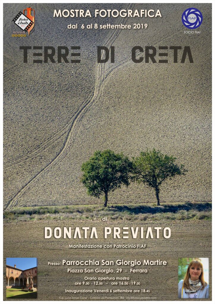 20190906 0908 Adria Donata Previato Terre di creta locandina
