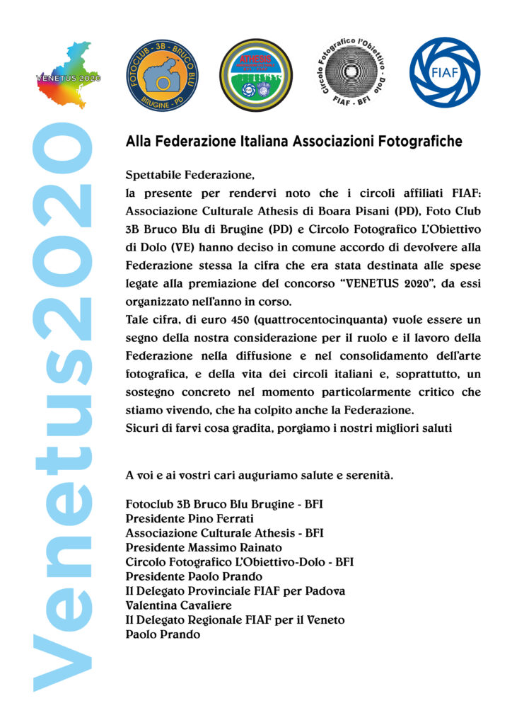 Venetus 2020 pro bono FIAF