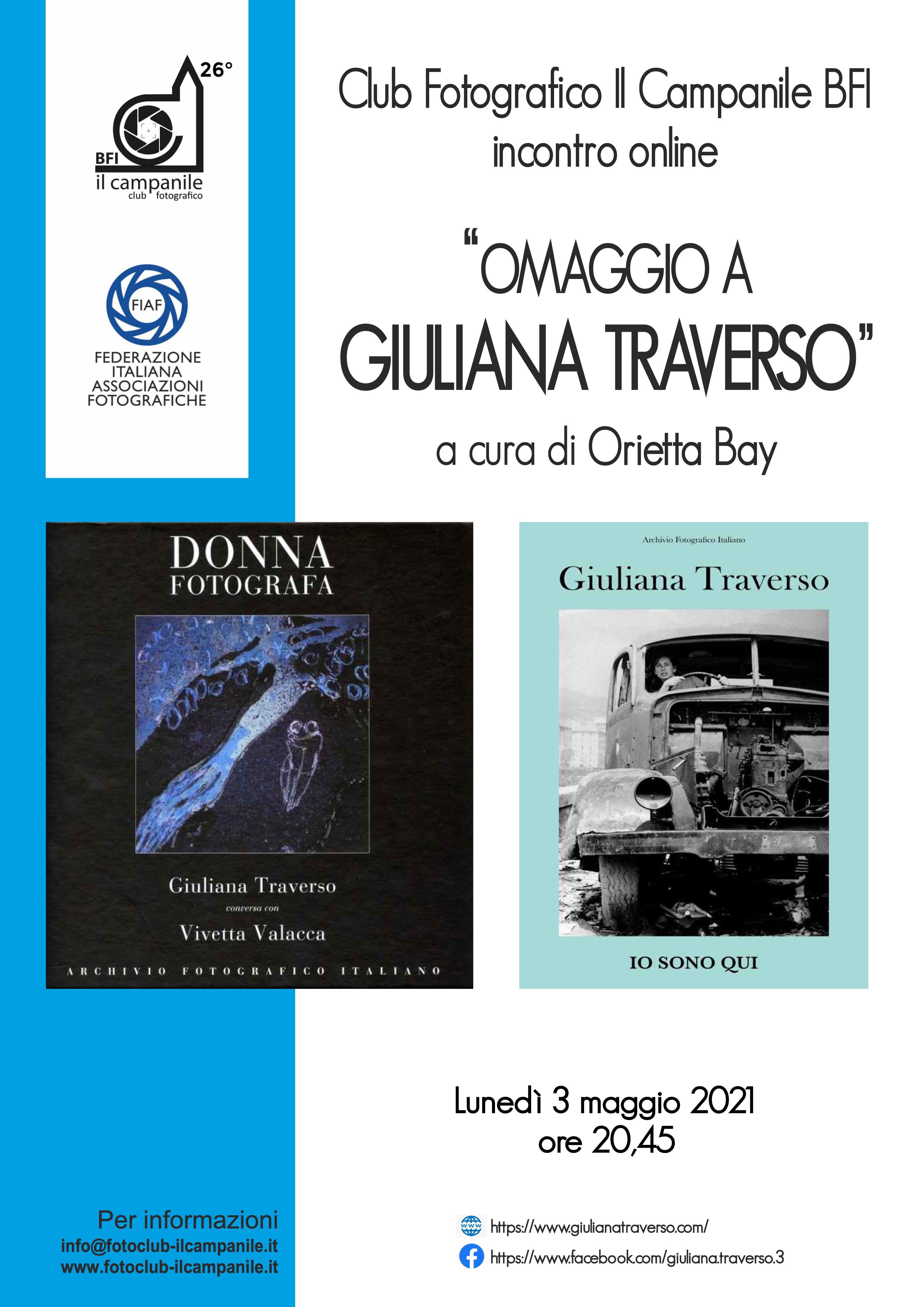 20210503 online Club Fotografico Il Campanile Orietta Bay Omaggio a Giuliana Traverso