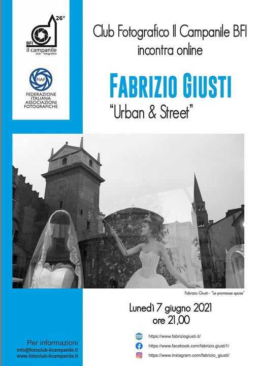 20210607 online Fabrizio Giusti Circolo Fotografico il Campanile Street Photography locandina